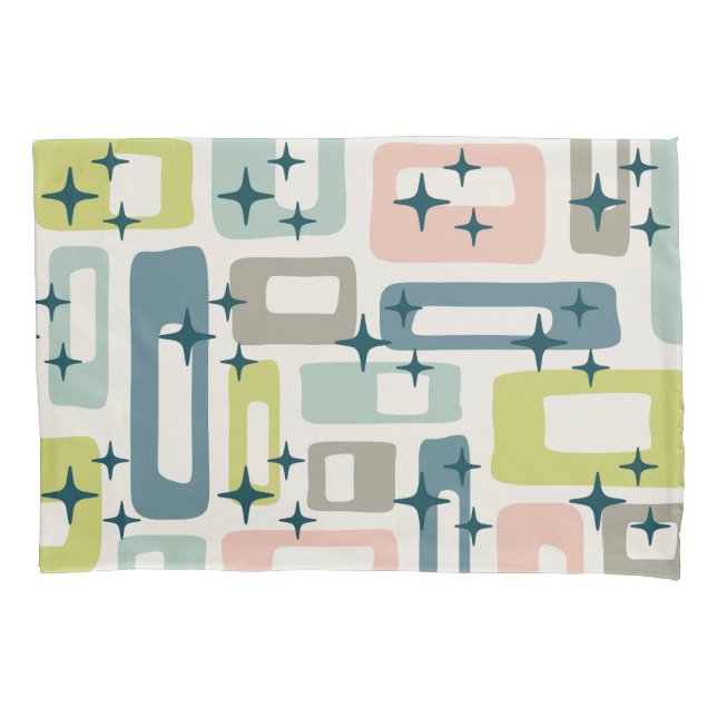 Housse D'oreillers Motif Abstrait moderne rétro du milieu du siècle (devant-gauche)