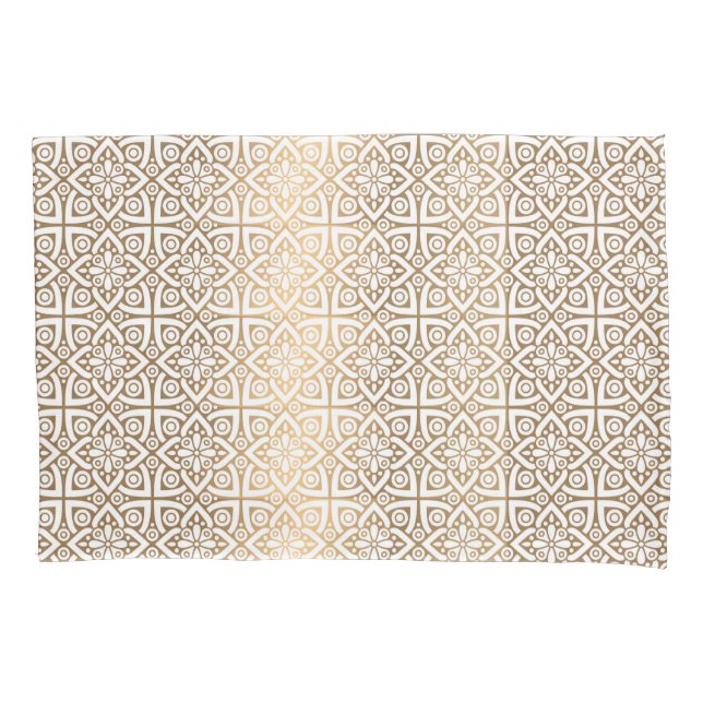 Housse D'oreillers motif arabe or (devant)