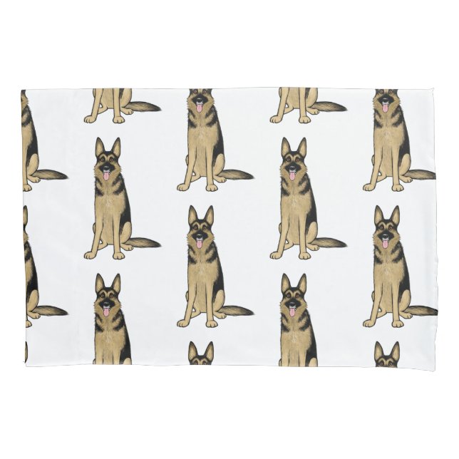 Housse D'oreillers Motif berger allemand | Art amusant pour animaux (devant)