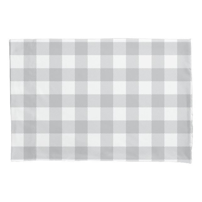 Housse D'oreillers Motif Checkered de plaid gris de Buffalo (devant)