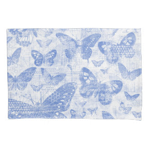 Housse D'oreillers motif chic de papillons bleu bébé, shabby c