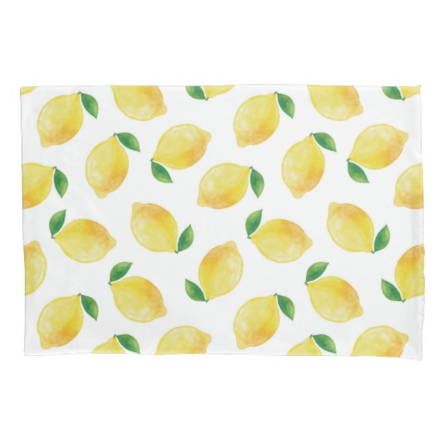 Housse D'oreillers Motif citron aquarelle (devant-gauche)