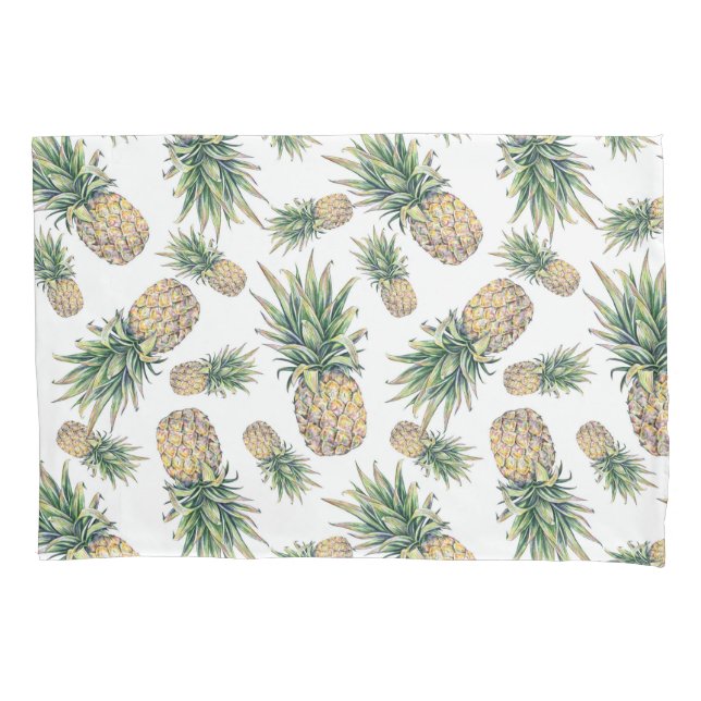 Housse D'oreillers Motif d'ananas d'aquarelle (devant-gauche)