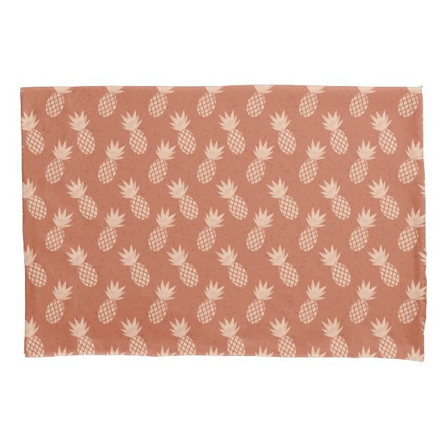 Housse D'oreillers Motif d'ananas tropique Terracotta & Peach (devant)