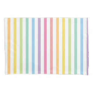 Housse D'oreillers Motif de bandes arc-en-ciel Pastel Color Rainbow S