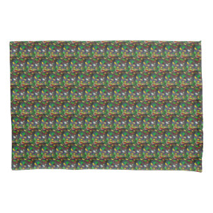 Housse D'oreillers Motif de bijou en opale noire moderne