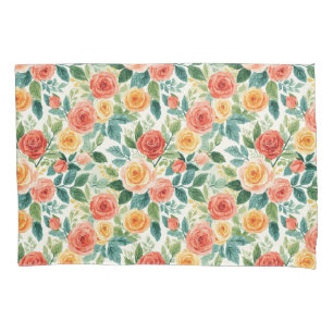 Housse D'oreillers Motif de bouquet de roses vibrant pour décoration