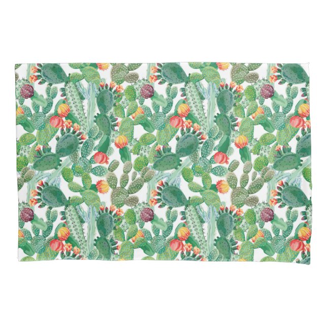 Housse D'oreillers Motif de cactus d'aquarelle (devant-gauche)