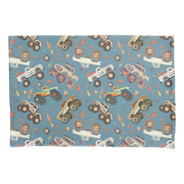 Housse D'oreillers Motif de camions Monster Monster de l'aquarelle po (devant)