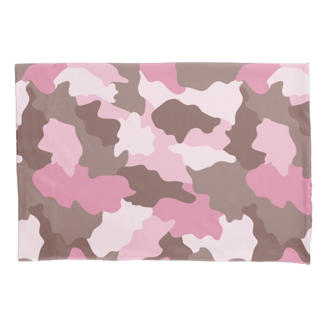 Housse D'oreillers Motif de Camouflage de fillette rose (devant)