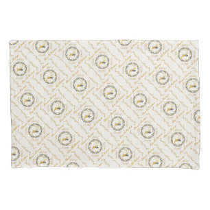 Housse D'oreillers Motif de cerf et de couronne de Noël jaune crème