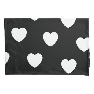Housse D'oreillers Motif de coeur noir et blanc