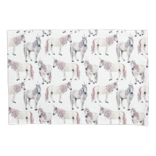 Housse D'oreillers Motif de conte de fées de licorne d'aquarelle