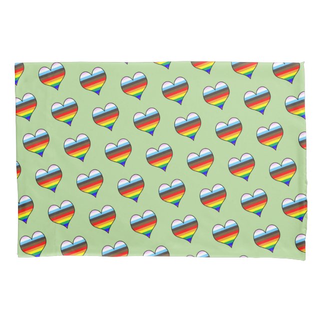 Housse D'oreillers Motif de Coussin Rainbow Heart Coque (devant)