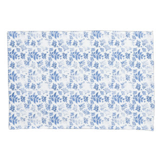 Housse D'oreillers Motif de damier en feuille de saule bleu et blanc