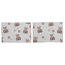 Motif de dessin animé rose ours
