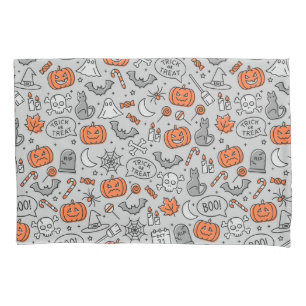 Housse D'oreillers Motif de doodle pour les enfants mignons Halloween