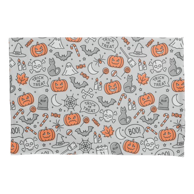 Housse D'oreillers Motif de doodle pour les enfants mignons Halloween (devant)
