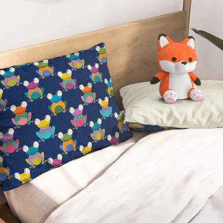 Housse D'oreillers Motif de grenouille mignonne sur fond bleu