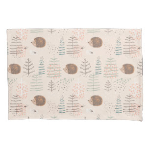 Housse D'oreillers Motif de hérisson de bois mignon