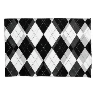 Housse D'oreillers Motif de Jacquard géométrique noir blanc