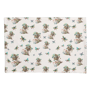 Housse D'oreillers Motif de libellules de bois magique