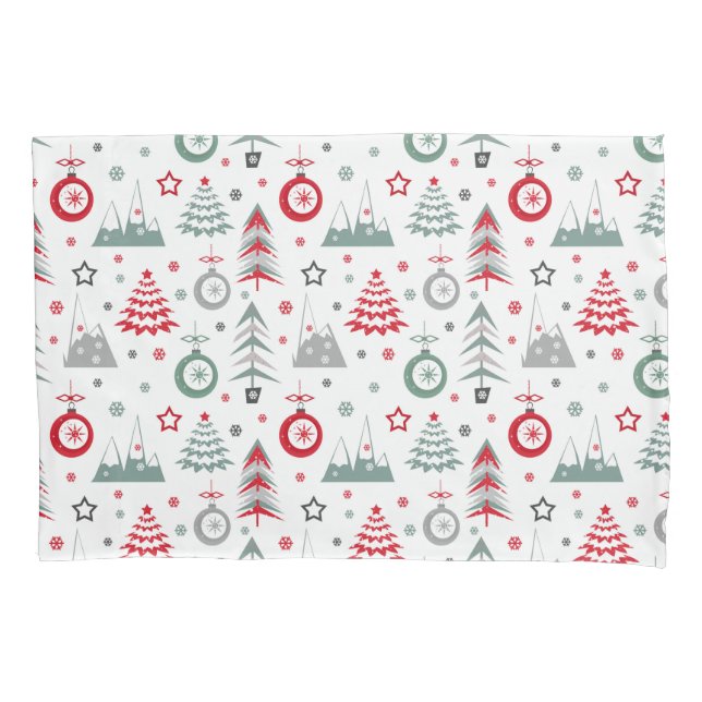 Housse D'oreillers Motif de Noël d'hiver. Coque coussin (devant)