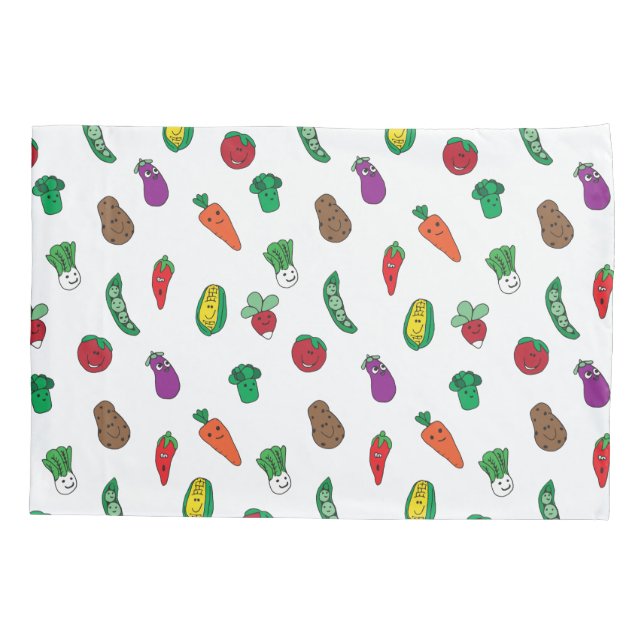 Housse D'oreillers Motif de nourriture végétale mignonne (Dos)