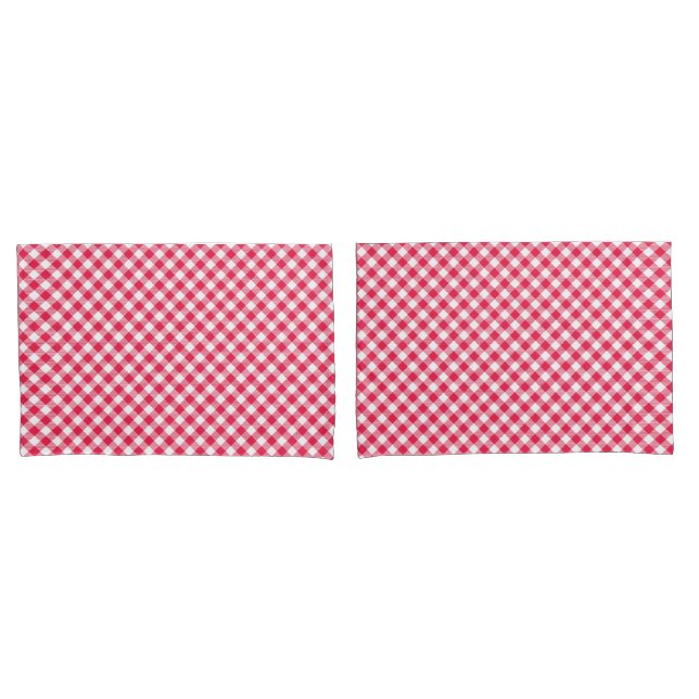 Housse D'oreillers Motif de pays En vichy rouge classique (devant-Set)