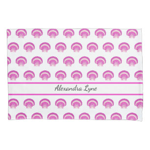 Housse D'oreillers Motif de plage moderne Nautical Seashell Pink Shel