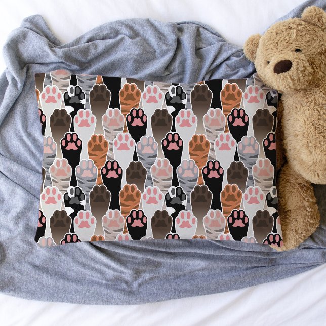 Housse D'oreillers Motif de plusieurs pattes de chat (Cat Paws Pillowcase)