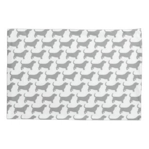 Housse D'oreillers Motif de silhouettes de Basset Hound