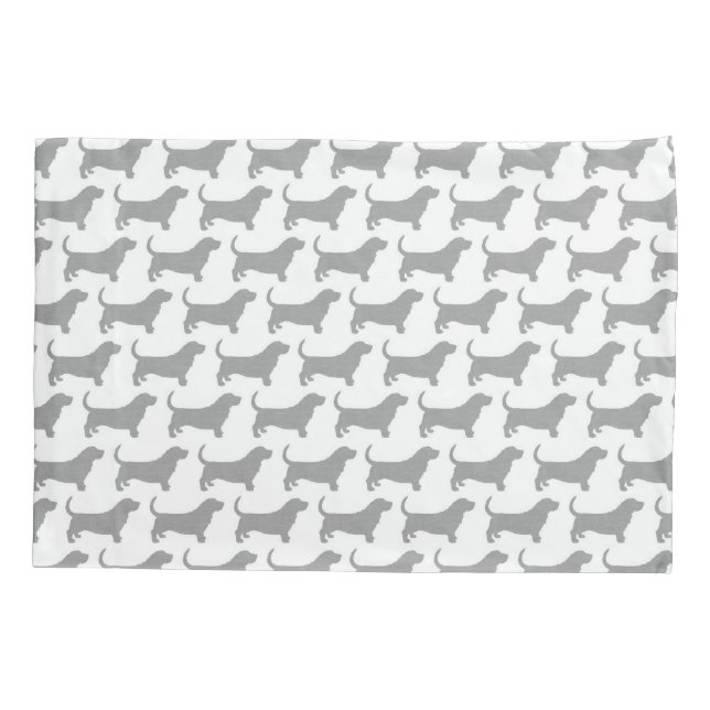 Housse D'oreillers Motif de silhouettes de Basset Hound (Dos)