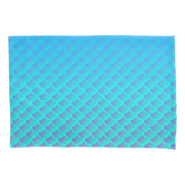 Housse D'oreillers Motif de sirène en bleu et violet Aqua (devant)