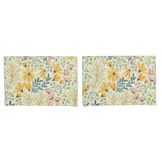Housse D'oreillers Motif de surface florale - Papier peint Abstrait é (devant-Set)