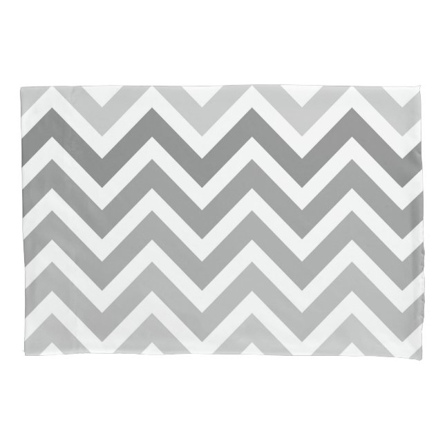 Housse D'oreillers Motif de zigzag gris chic de Chevron Ombre (devant)