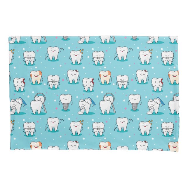 Housse D'oreillers Motif dentaire mignon (devant-gauche)