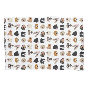 Housse D'oreillers Motif d'illustration du visage de chien mignon