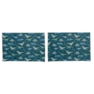 Housse D'oreillers Motif Dinosaure vert foncé