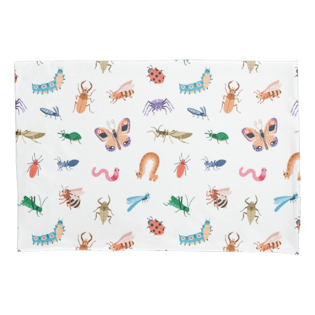 Housse D'oreillers Motif d'insectes coloré mignon (devant)