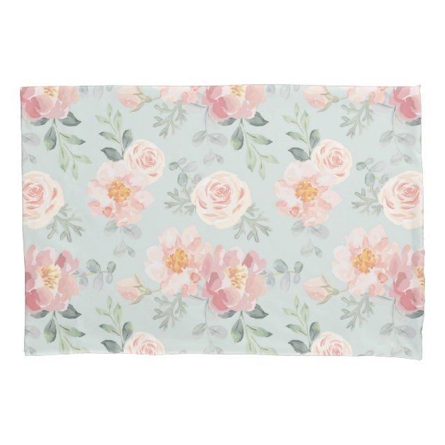 Housse D'oreillers Motif du jardin rose Rose Rose Pastel (devant)