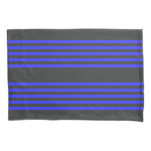 Housse D'oreillers Motif électrique bleu et charbon cinq bandes