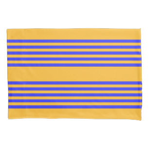 Housse D'oreillers Motif électrique bleu et jaune cinq bandes