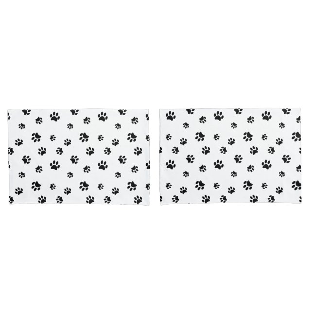 Housse D'oreillers Motif Empreinte de patte noir (devant-Set)