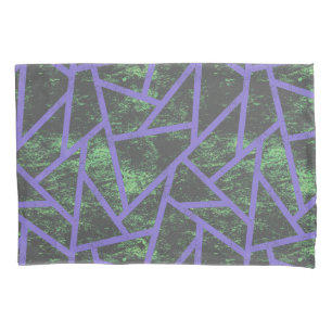 Housse D'oreillers Motif en mosaïque violet et verte