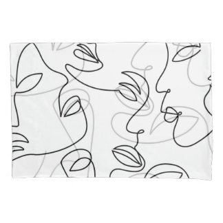 Housse D'oreillers Motif face Abstrait d'une ligne
