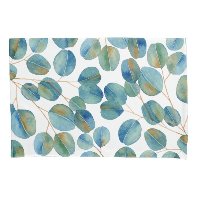 Housse D'oreillers Motif Feuille Eucalyptus Russe  (devant)