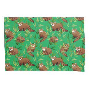 Housse D'oreillers Motif Feuille Red Panda & Bamboo