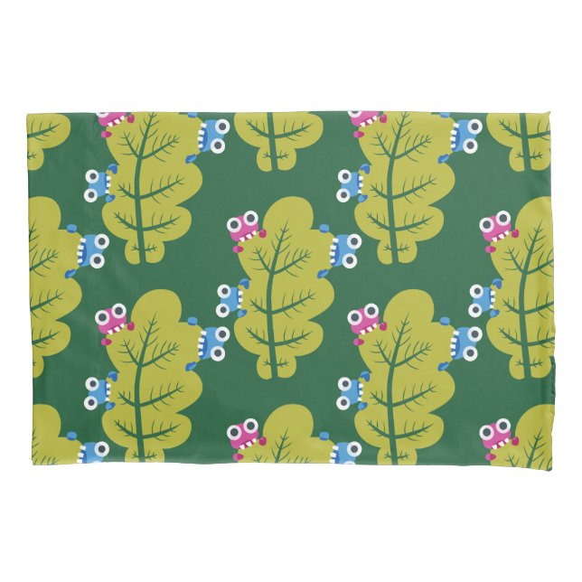 Housse D'oreillers Motif Feuille vert mignon (devant)