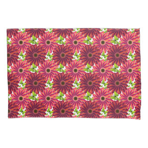 Housse D'oreillers Motif floral audacieux avec papillons Rouge vibr